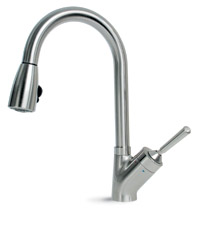 Ergo Pull Down Kitchen Faucet with Joystick Handle and Matching Sprayhead